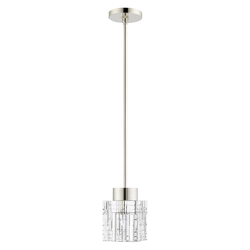 Rotterdam Crystal Mini Pendant in Polished Nickel