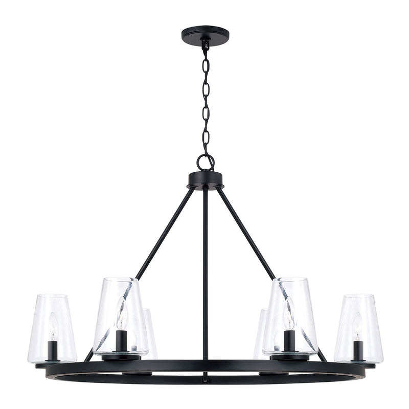 Aaron 6-Light Chandelier in Matte Black