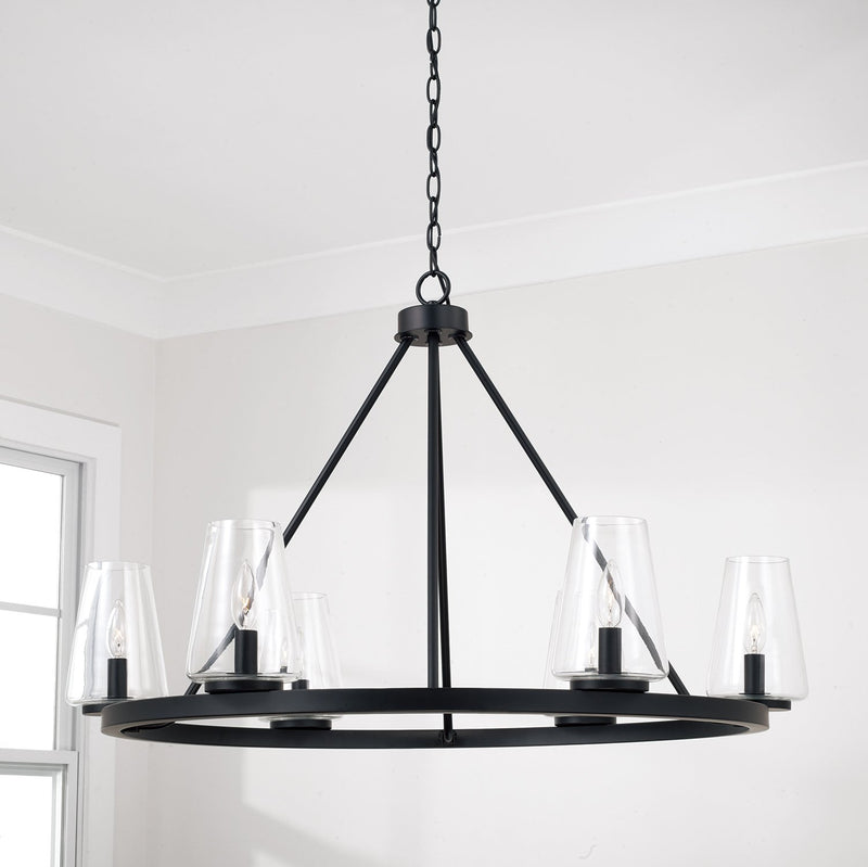 Aaron 6-Light Chandelier in Matte Black