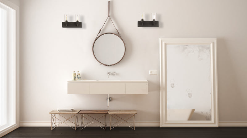 Savannah 2 Light Vanity in Bronze in a room setting