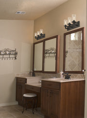 Savannah 3 Light 23" Vanity in Bronze in a room setting