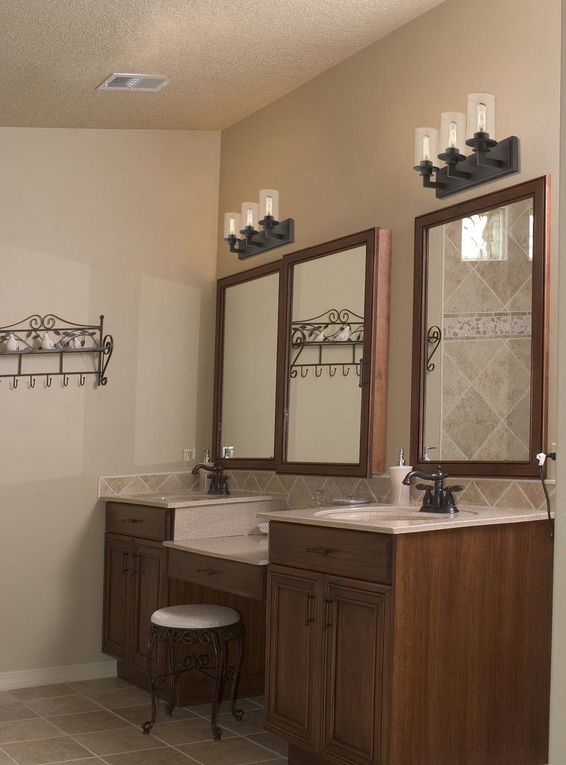 Savannah 3 Light 23" Vanity in Bronze in a room setting