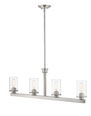 Savannah 4 Light 40" Linear Pendant in Brushed Nickel