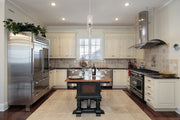 Savannah 4 Light 40" Linear Pendant in Brushed Nickel in a room setting