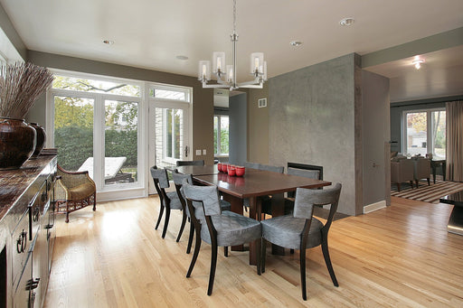 Savannah 5 Light 24" Chandelier in Brushed Nickel in a room setting