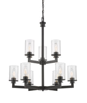 Savannah 9 Light 29" Chandelier in Bronze