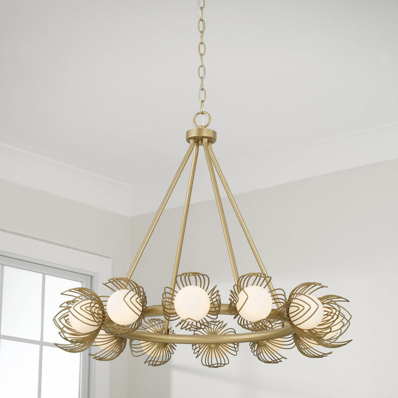 Flora 12-Light Chandelier in Buffed Gold