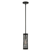 Industro 5.125" Pendant in Black with Brushed Nickel Accents