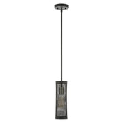 Industro 5.125" Pendant in Black with Brushed Nickel Accents