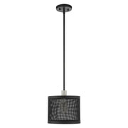 Industro 10" Pendant in Black with Brushed Nickel Accents