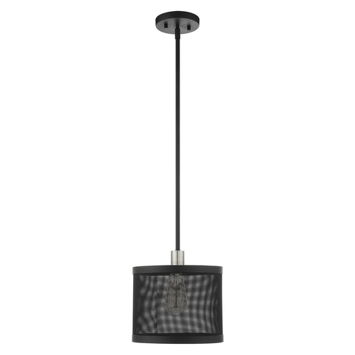 Industro 10" Pendant in Black with Brushed Nickel Accents