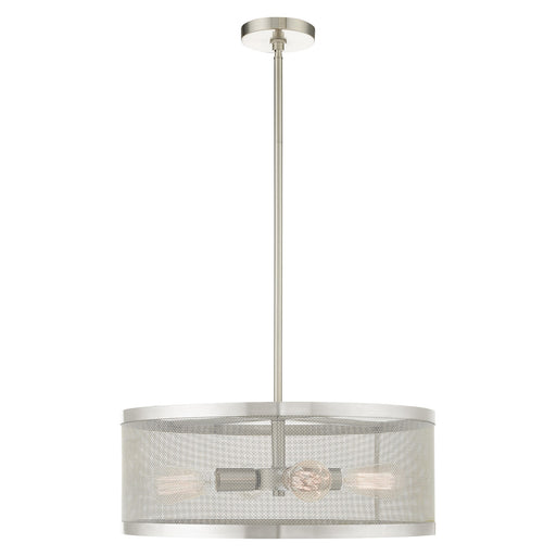 Industro 4-Light Chandelier in Brushed Nickel