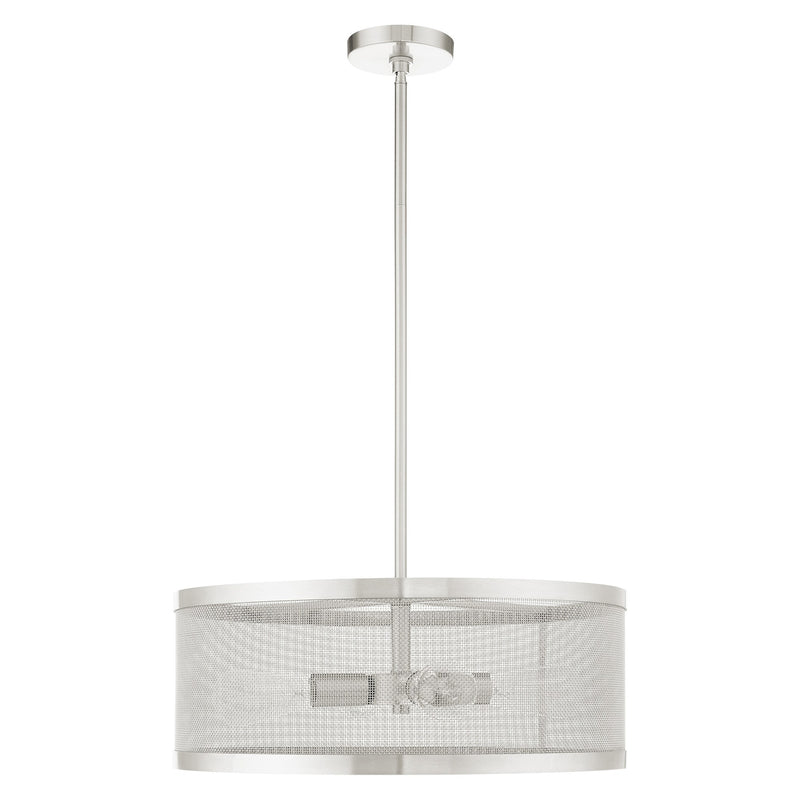 Industro 4-Light Chandelier in Brushed Nickel