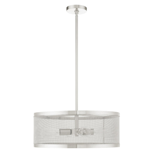 Industro 4-Light Chandelier in Brushed Nickel