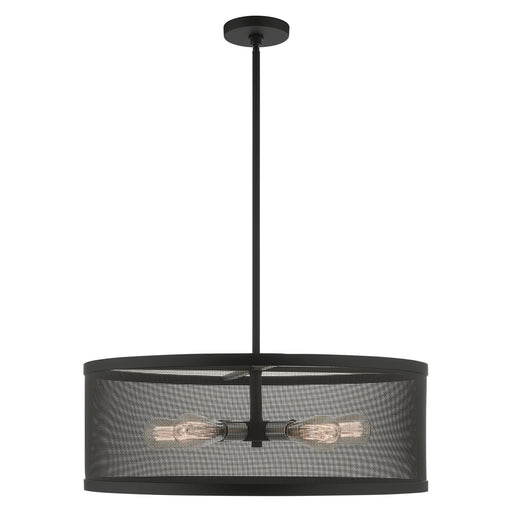 Industro 5-Light Chandelier in Black with Brushed Nickel Accents
