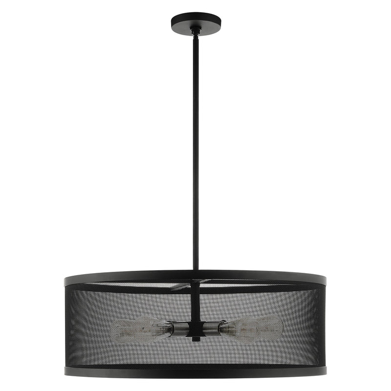 Industro 5-Light Chandelier in Black with Brushed Nickel Accents