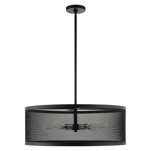 Industro 5-Light Chandelier in Black with Brushed Nickel Accents