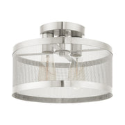 Industro 2-Light Small Semi-Flush Mount in Brushed Nickel