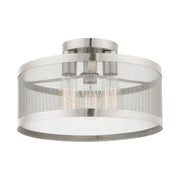 Industro 3-Light Medium Semi-Flush Mount in Brushed Nickel