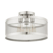 Industro 3-Light Medium Semi-Flush Mount in Brushed Nickel