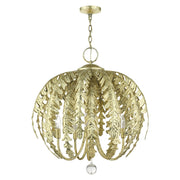 Acanthus 5-Light Chandelier in Hand Applied Winter Gold