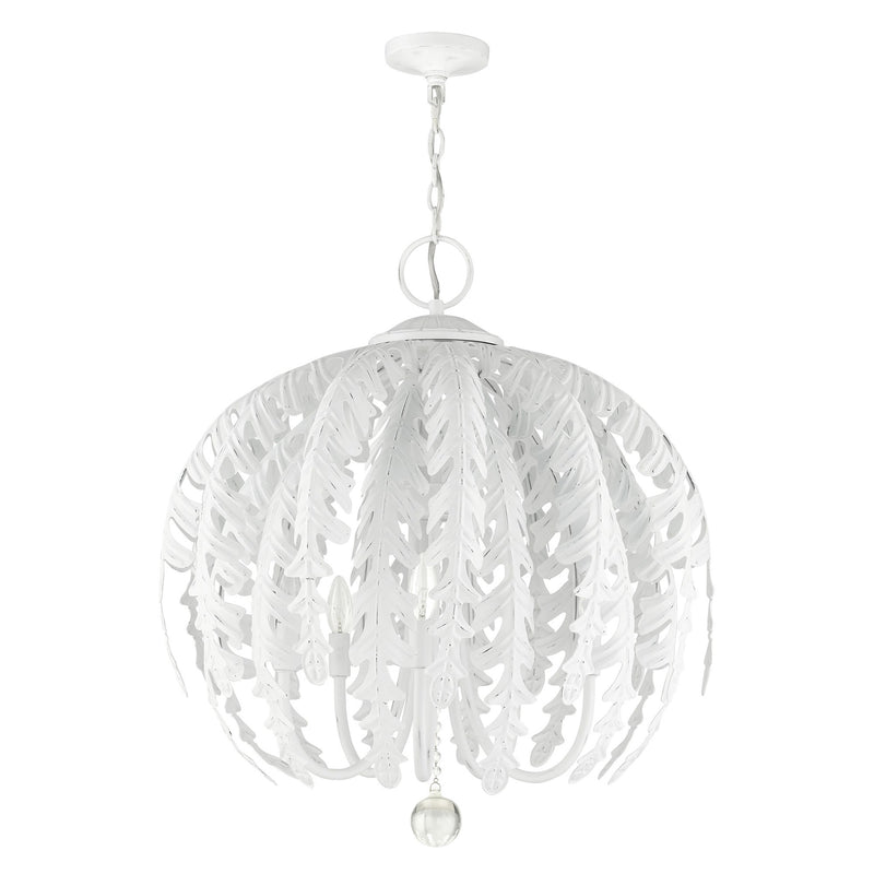 Acanthus 5-Light Chandelier in Antique White