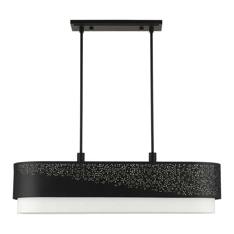 Noria 6-Light Large Linear Chandelier in Black