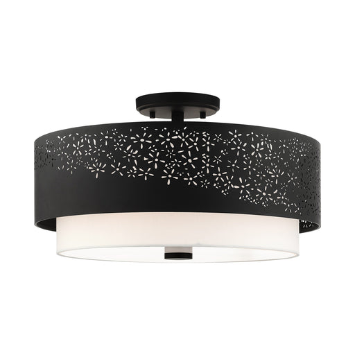 Noria 4-Light 20" Semi-Flush Mount in Black