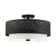 Noria 4-Light 20" Semi-Flush Mount in Black
