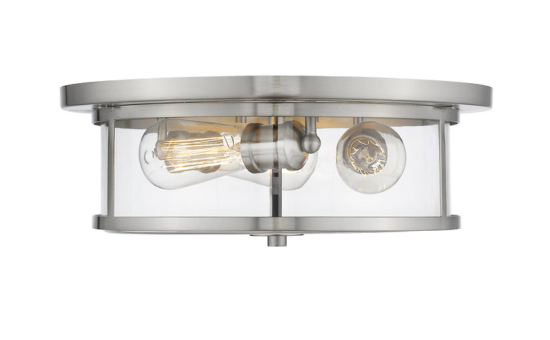 Savannah 3 Light 15.75" Flush Mount in Brushed Nickel