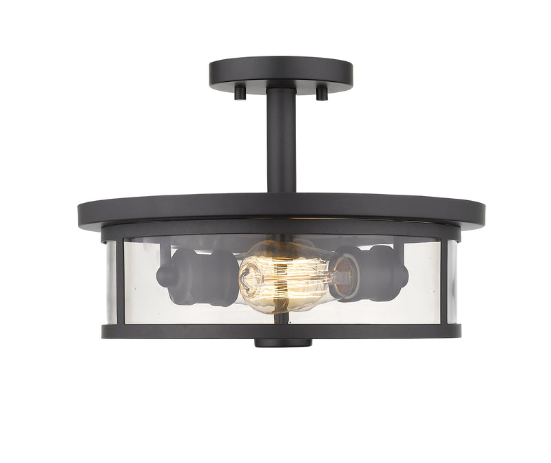 Savannah 2 Light 13.75" Semi Flush Mount in Bronze