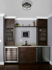 Savannah 2 Light 13.75" Semi Flush Mount in Bronze in a room setting