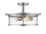 Savannah 3 Light 15.75" Semi Flush Mount in Brushed Nickel