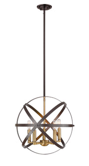 Cavallo 5 Light 18" Chandelier in Hammered Bronze + Olde Brass