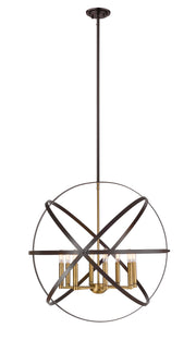 Cavallo 8 Light 30" Chandelier in Hammered Bronze + Olde Brass