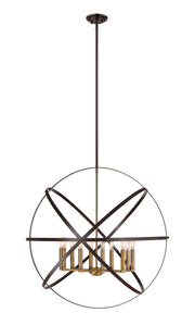 Cavallo 10 Light 36" Chandelier in Hammered Bronze + Olde Brass