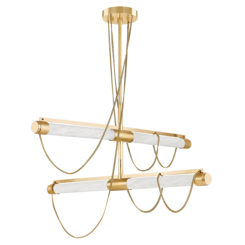 Lariat 4-Light Chandelier in Vintage Brass