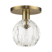 Whitfield Crystal Semi-Flush Mount in Natural Brass