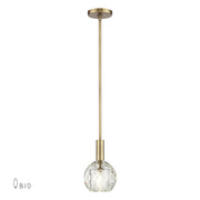 Whitfield Crystal Mini Pendant in Natural Brass