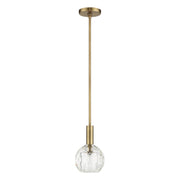 Whitfield Crystal Mini Pendant in Natural Brass