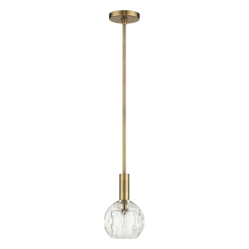 Whitfield Crystal Mini Pendant in Natural Brass