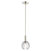 Whitfield Crystal Mini Pendant in Polished Nickel