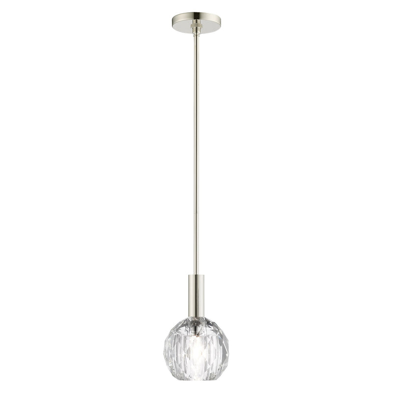 Whitfield Crystal Mini Pendant in Polished Nickel