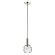 Whitfield Crystal Mini Pendant in Polished Nickel