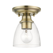 Montgomery Petite Semi-Flush Mount in Antique Brass