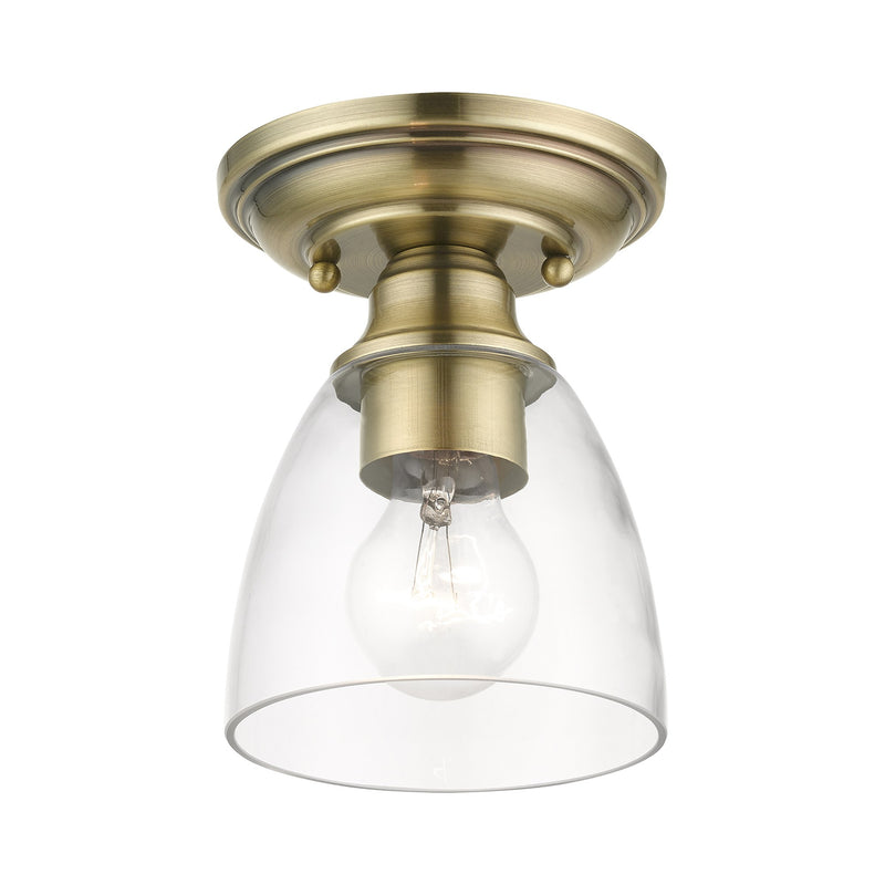 Montgomery Petite Semi-Flush Mount in Antique Brass