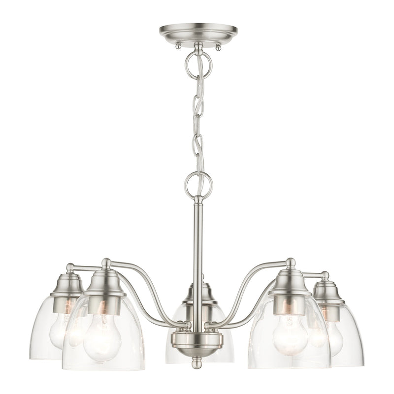 Montgomery 5-Light Convertible Chandelier / Semi-Flush Mount in Brushed Nickel