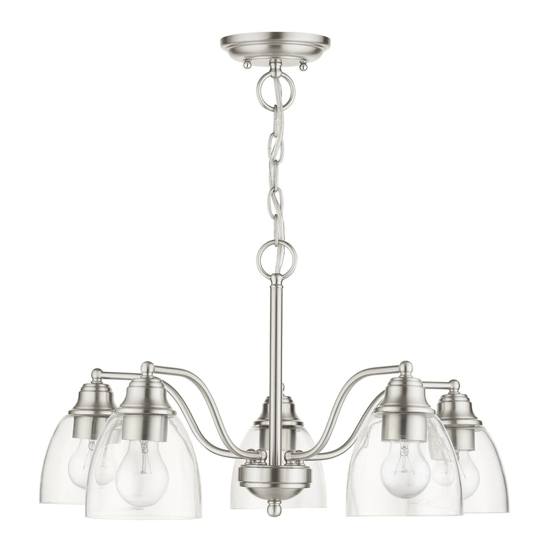 Montgomery 5-Light Convertible Chandelier / Semi-Flush Mount in Brushed Nickel