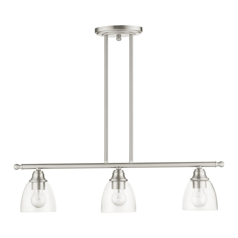 Montgomery 3-Light Linear Chandelier in Brushed Nickel