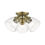Montgomery 3-Light Semi-Flush Mount in Antique Brass